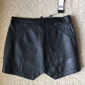 Black real leather skirt. NWT
